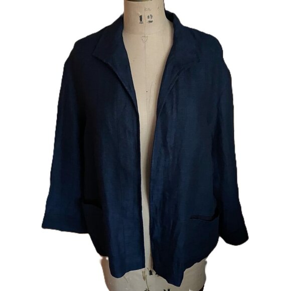 Vintage 90s 00s LIDA BADAY minimalist boxy linen jacket blazer - Picture 12 of 13